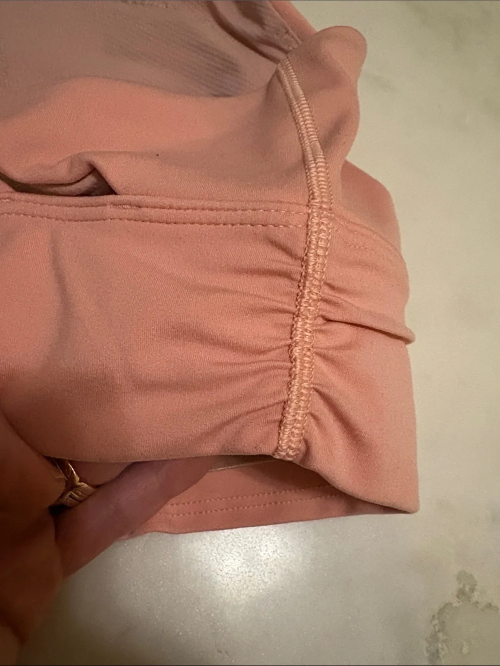 Athleta Coral Pink One-Shoulder Strappy Sports Bralette